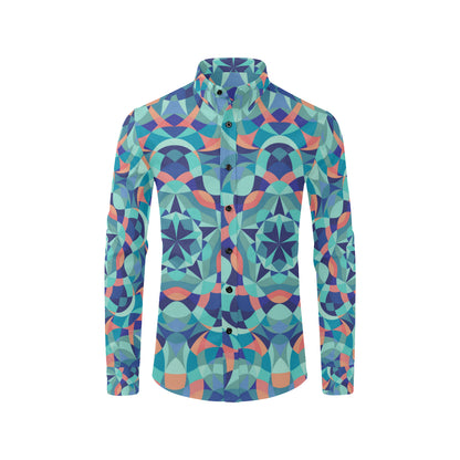 Kaleidoscope Pattern Print Design 03 Men's Long Sleeve Shirt