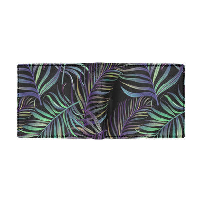 Tropical Palm Leaves Pattern Brightness Men's ID Card Wallet