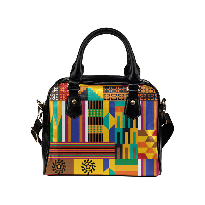 Kente Pattern Print Design 03 Shoulder Handbag