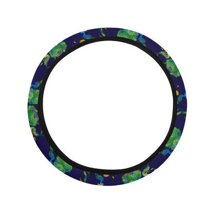 Peacock Art Design Print Steering Wheel Cover with Elastic Edge