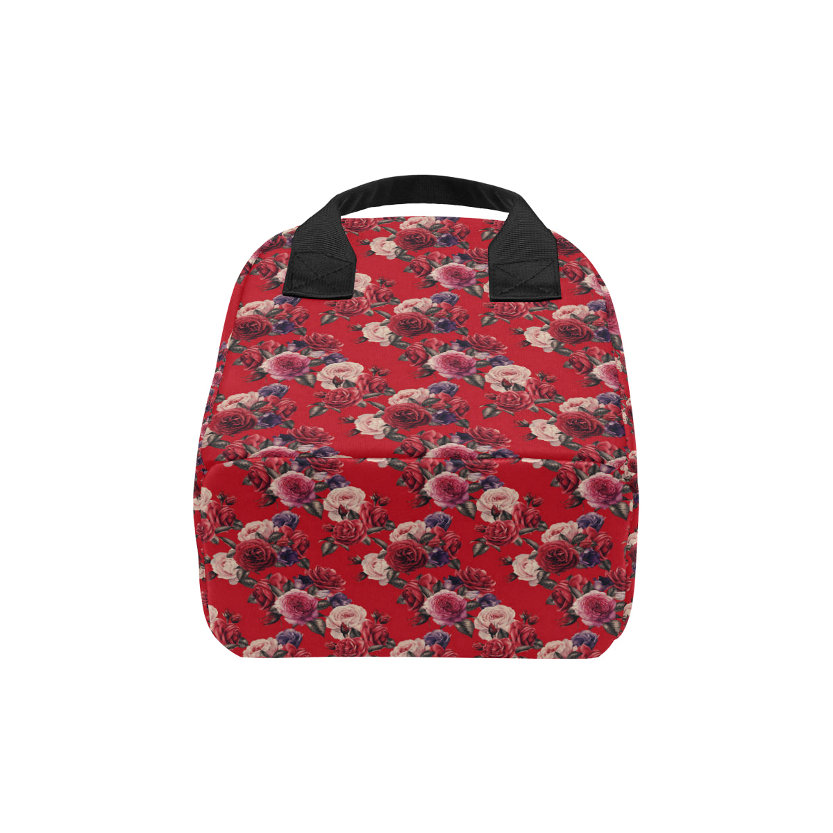 Rose Red Pattern Print Design RO07 Insulated Lunch Bag
