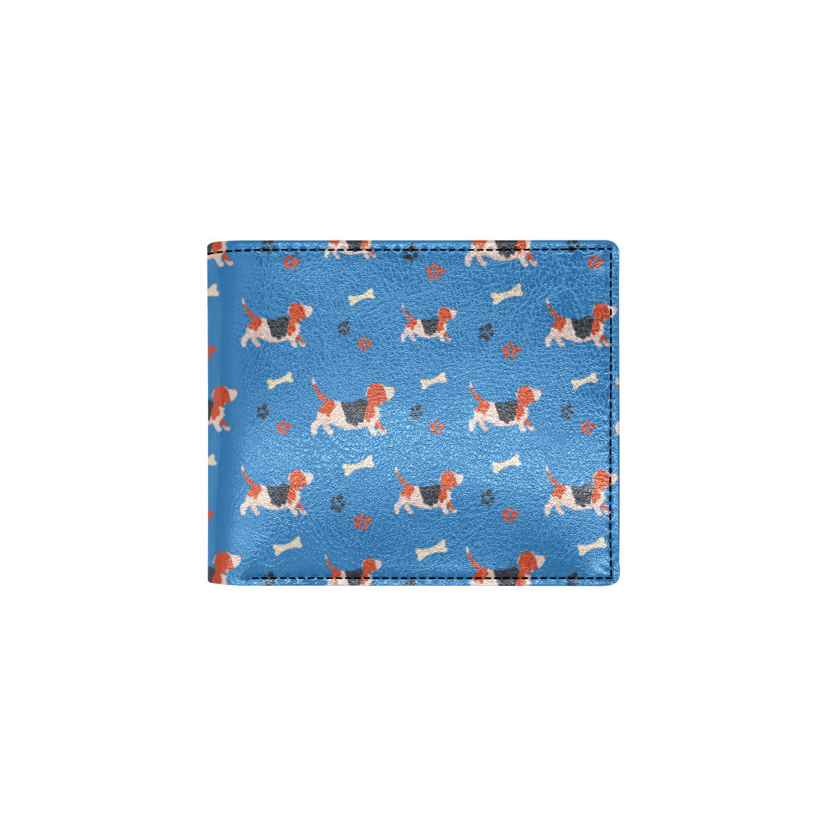 Basset Hound Pattern Print Design 02 Men's ID Card Wallet