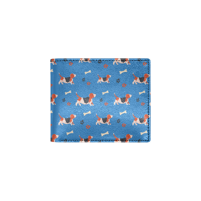 Basset Hound Pattern Print Design 02 Men's ID Card Wallet