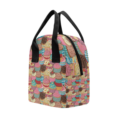 Cupcake Pattern Print Design CP01 Insulated Lunch Bag