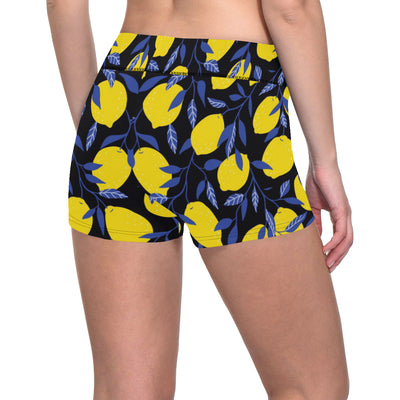 Lemon Pattern Print Design LM01 Yoga Shorts