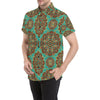 Medallion Pattern Print Design 02 Men's Short Sleeve Button Up Shirt