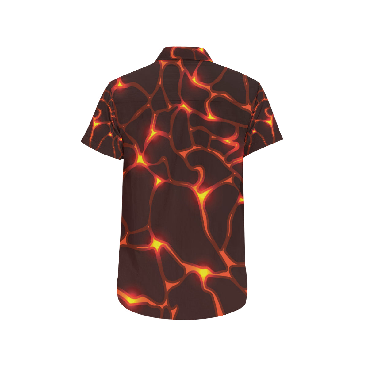 Lava Pattern Print Design 02 Men's Short Sleeve Button Up Shirt
