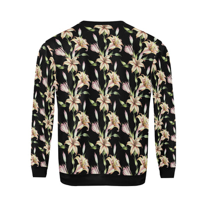 Lily Pattern Print Design LY05 Men Long Sleeve Sweatshirt