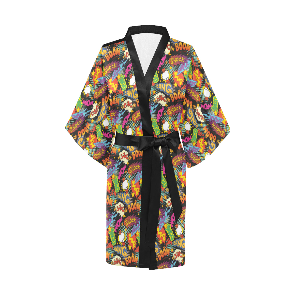 Comic Book Pattern Print Design 01 Women's Short Kimono