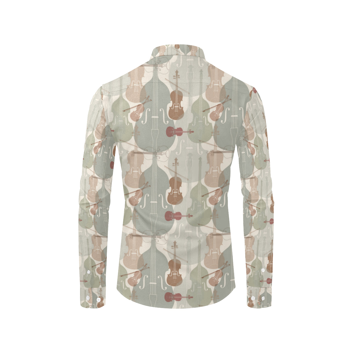Violin Pattern Print Design 01 Men's Long Sleeve Shirt