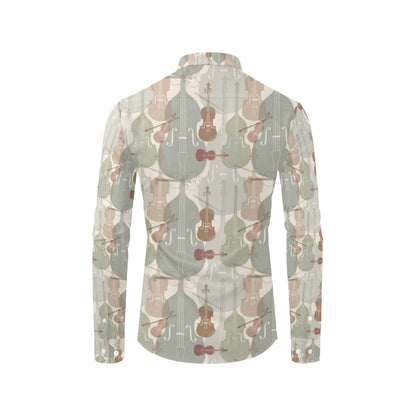 Violin Pattern Print Design 01 Men's Long Sleeve Shirt