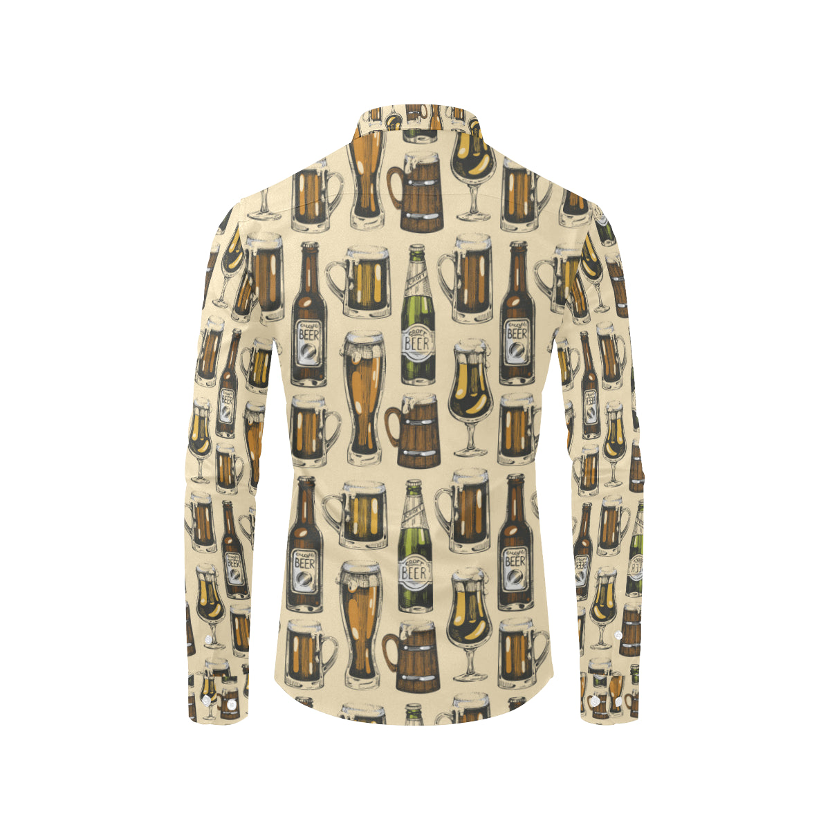 Beer Pattern Print Design 04 Men's Long Sleeve Shirt
