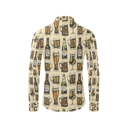 Beer Pattern Print Design 04 Men's Long Sleeve Shirt