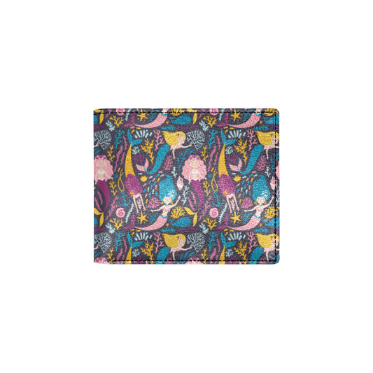 Mermaid Pattern Print Design 08 Men's ID Card Wallet