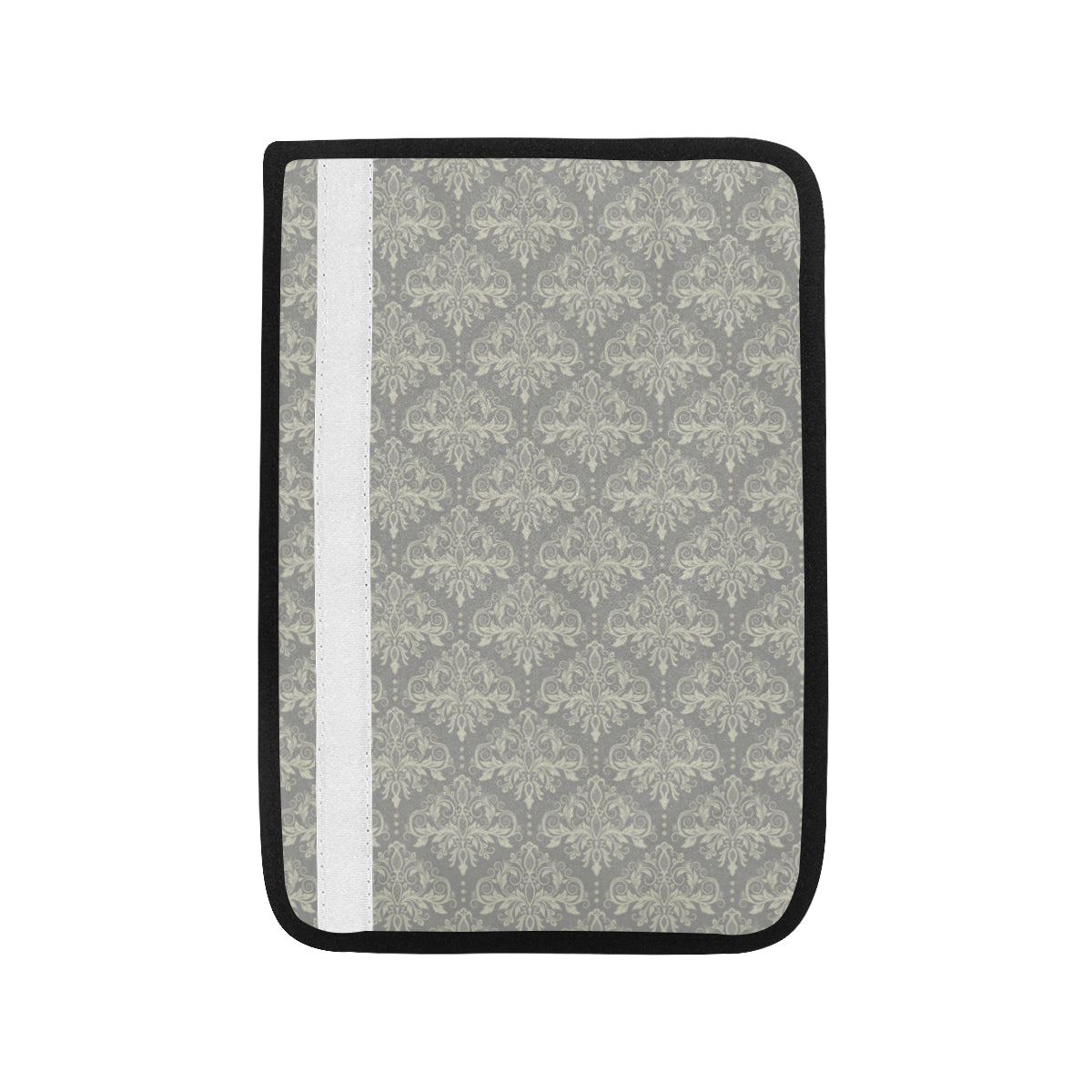 Damask Grey Elegant Print Pattern Car Seat Belt Cover