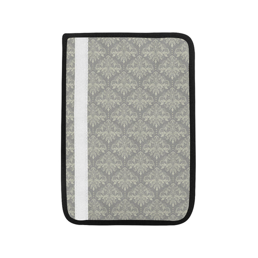 Damask Grey Elegant Print Pattern Car Seat Belt Cover