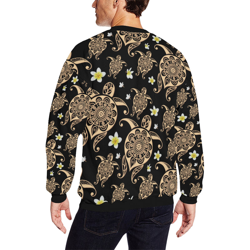 Turtle Polynesian Tribal Hawaiian Men Long Sleeve Sweatshirt