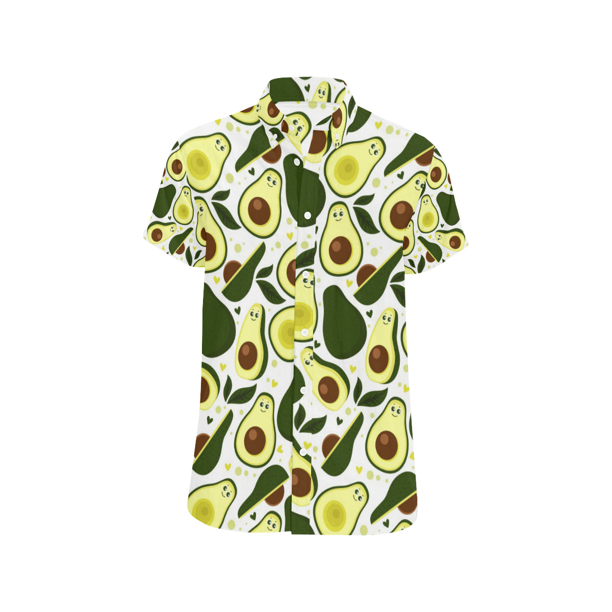 Avocado Pattern Print Design AC06 Men's Short Sleeve Button Up Shirt