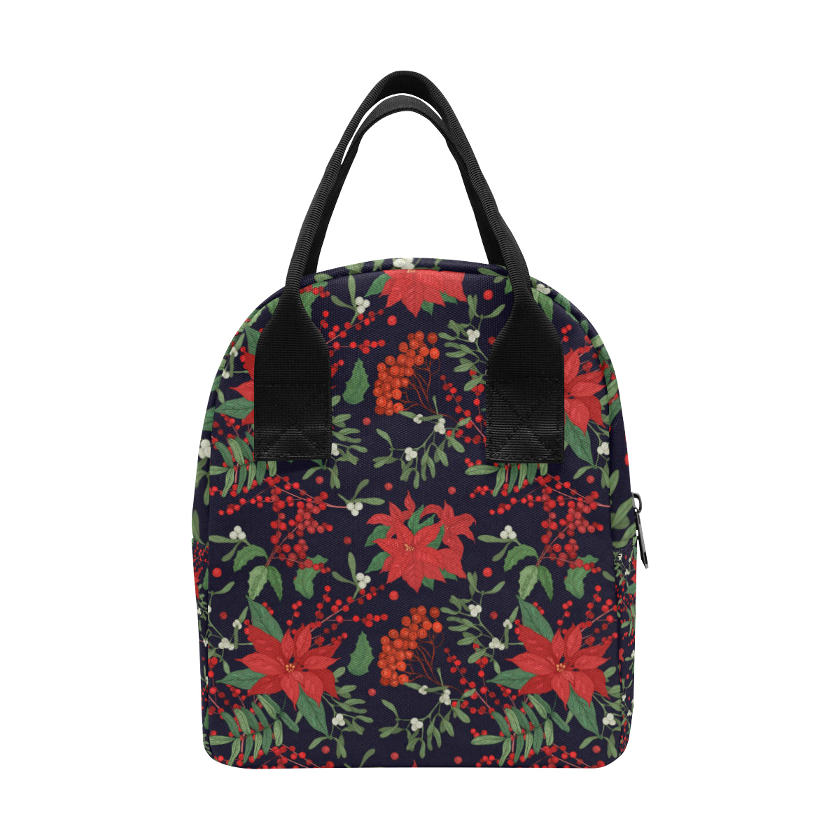 Poinsettia Pattern Print Design POT02 Insulated Lunch Bag