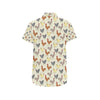 Chicken Pattern Print Design 05 Men's Short Sleeve Button Up Shirt