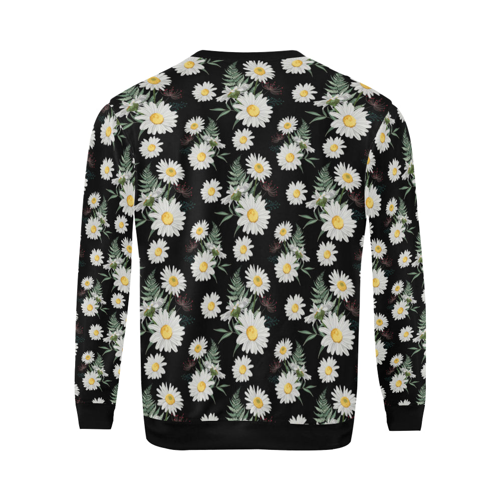 Daisy Pattern Print Design DS07 Men Long Sleeve Sweatshirt