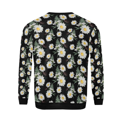 Daisy Pattern Print Design DS07 Men Long Sleeve Sweatshirt