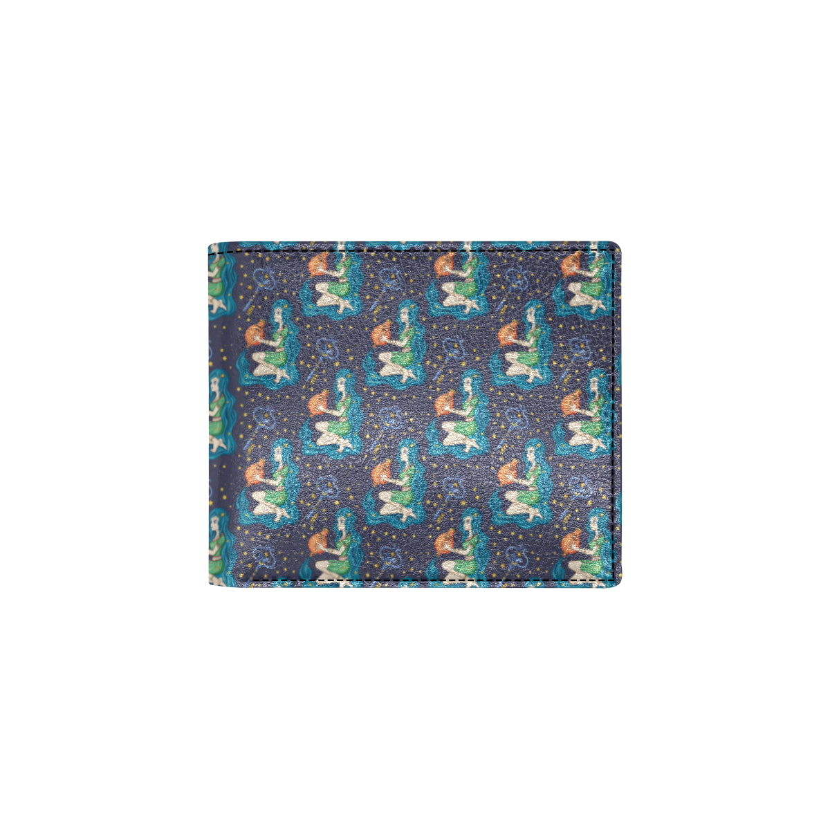Aquarius Zodiac Pattern Print Design 03 Men's ID Card Wallet
