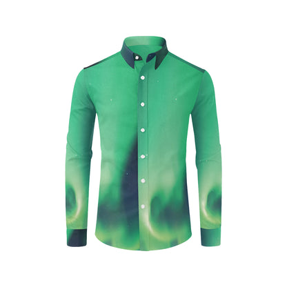Aurora Borealis Pattern Print Design 04 Men's Long Sleeve Shirt