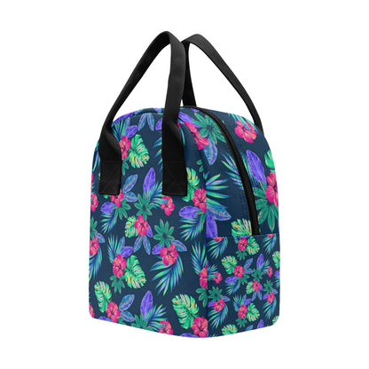 Tropical Flower Pattern Print Design TF09 Insulated Lunch Bag