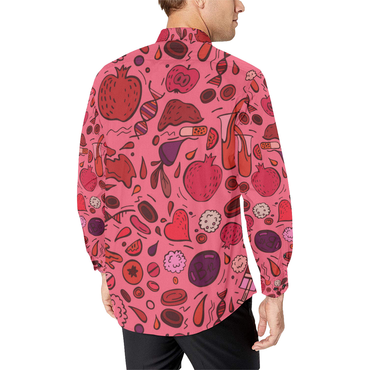 Phlebotomist Pattern Print Design A01 Men's Long Sleeve Shirt