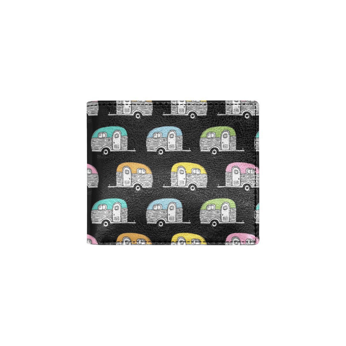 Camper Pattern Camping Themed No 2 Print Men's ID Card Wallet