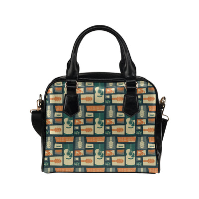 Acoustic Guitar Pattern Print Design 02 Shoulder Handbag