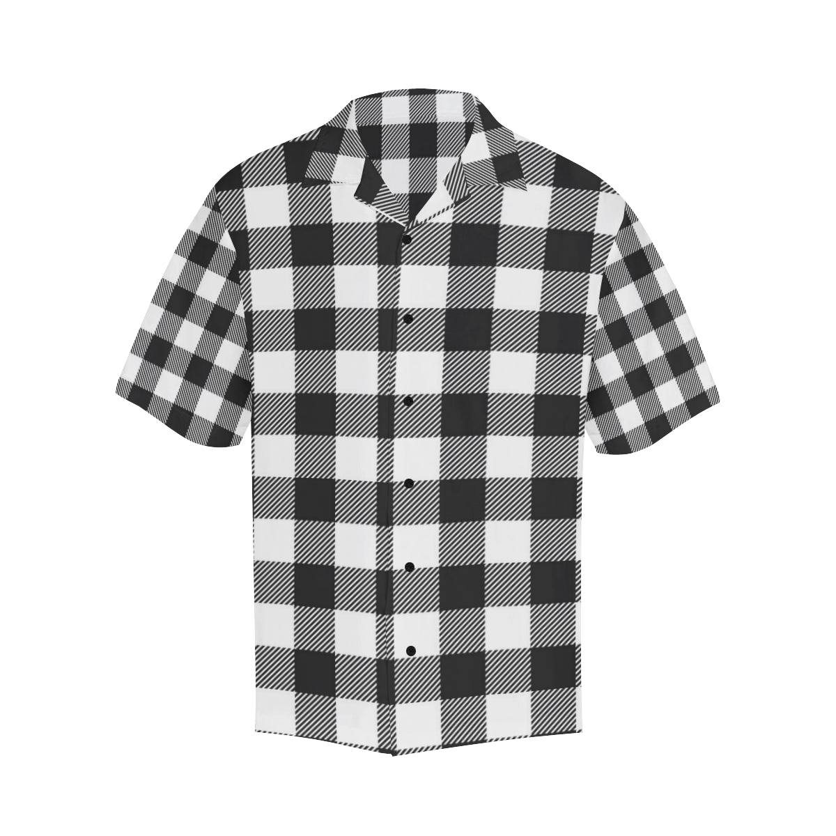 Buffalo check Black white Pattern Print Design 04 Men's Hawaiian Shirt