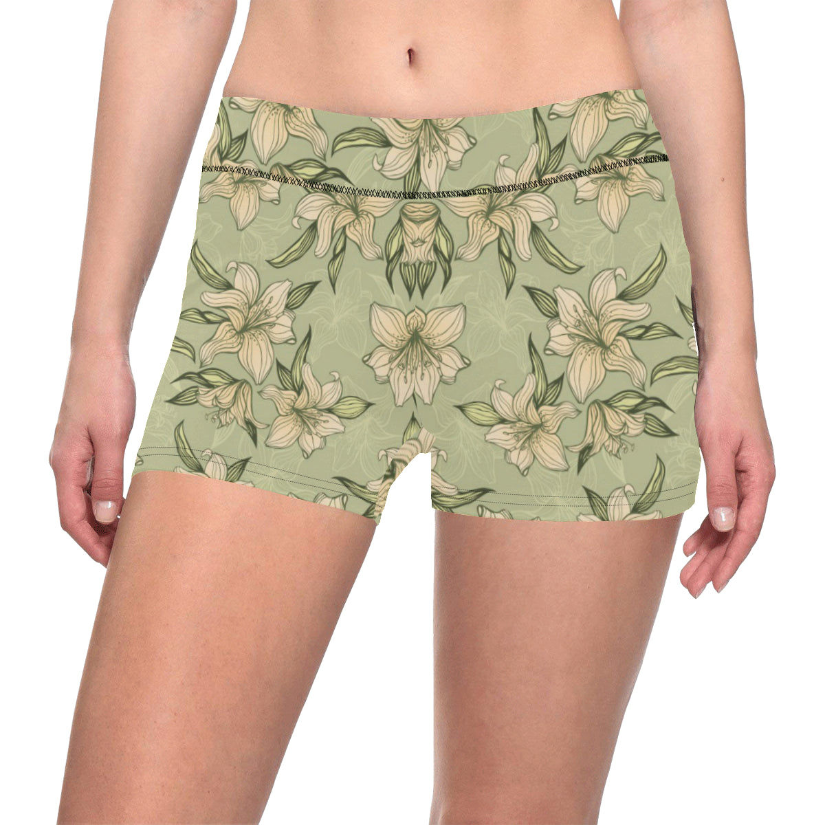 Lily Pattern Print Design LY06 Yoga Shorts