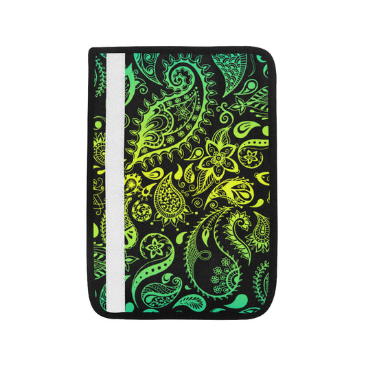Paisley Green Design Print Car Seat Belt Cover