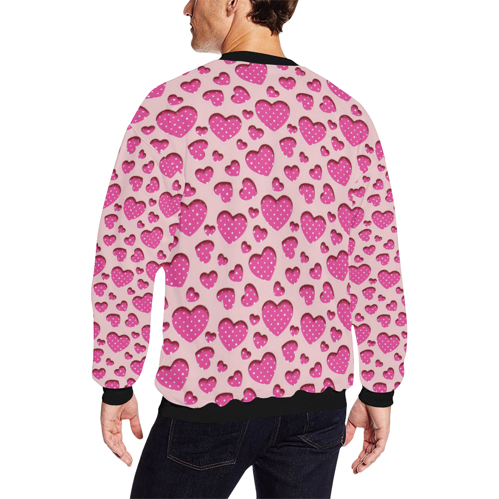 Heart Pink Pattern Print Design HE06 Men Long Sleeve Sweatshirt