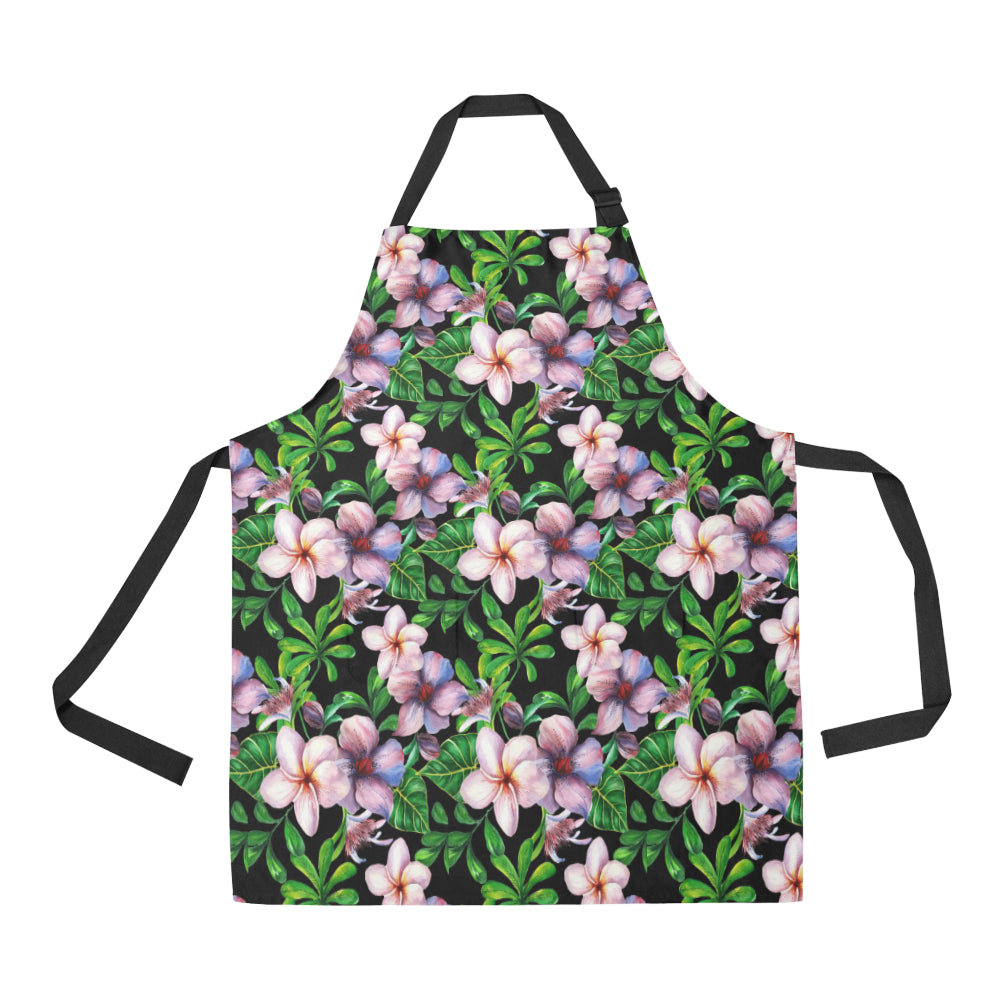 Plumeria Pattern Print Design PM01 Apron with Pocket