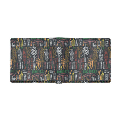 Barbecue Pattern Print Design 03 Men's ID Card Wallet