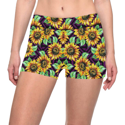 Sunflower Pattern Print Design SF012 Yoga Shorts