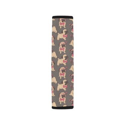Pug Pattern Print Design A05 Car Seat Belt Cover