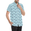 Narwhal Dolphin Print Men's Short Sleeve Button Up Shirt