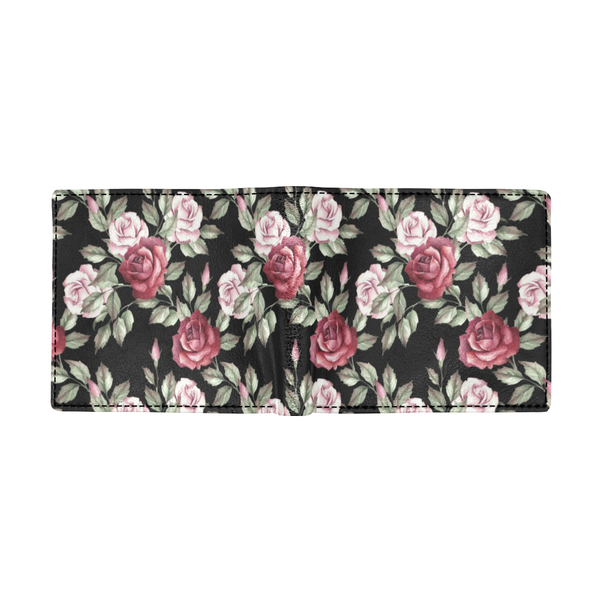 Rose Red Pink Pattern Print Design RO03 Men's ID Card Wallet
