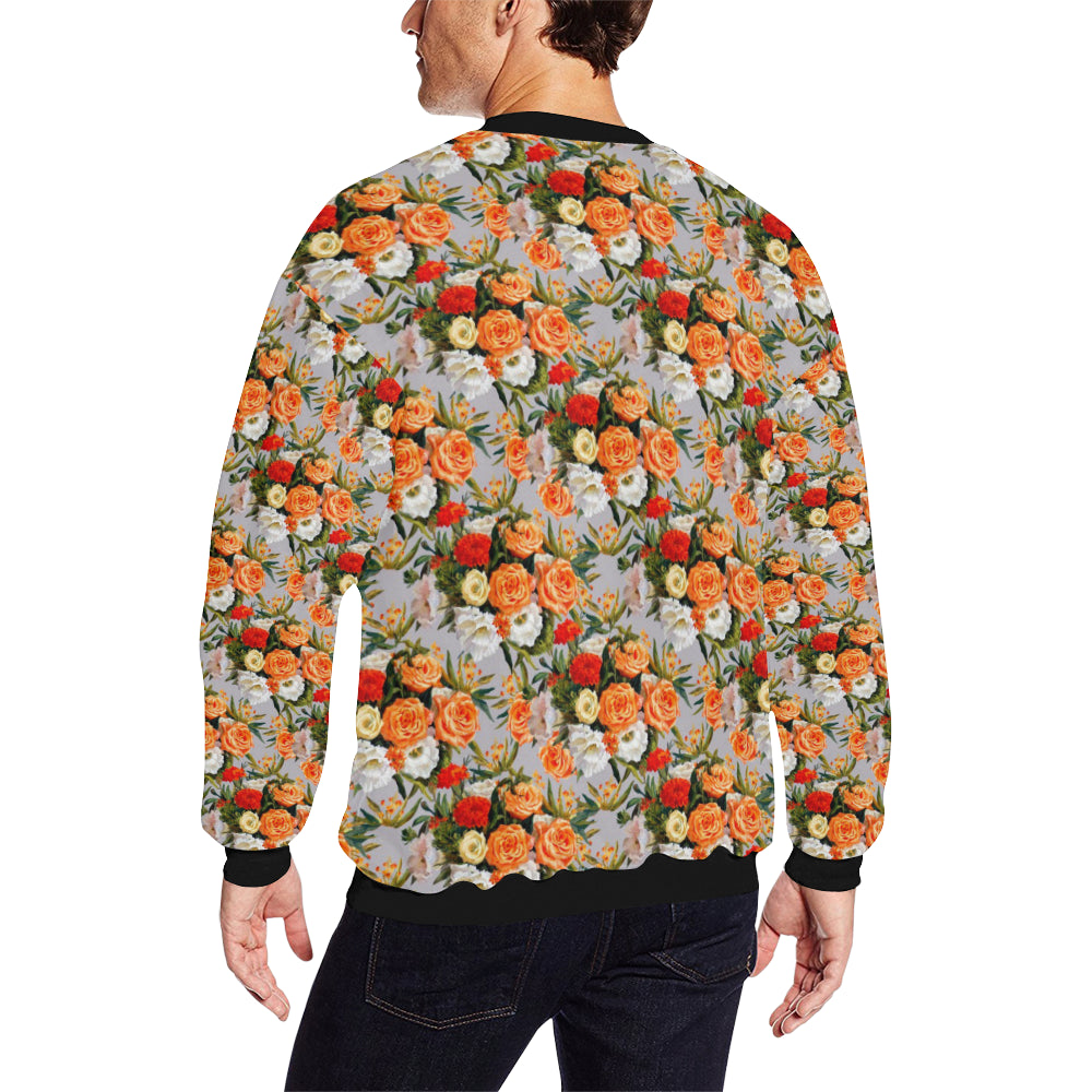 Lisianthus Pattern Print Design LT04 Men Long Sleeve Sweatshirt