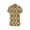 Calendar Aztec Themed Print Pattern Men's Short Sleeve Button Up Shirt