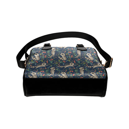 Raccoon Pattern Print Design A02 Shoulder Handbag