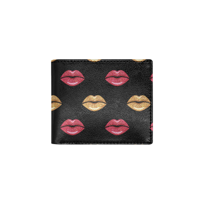Lip Pattern Print Design 03 Men's ID Card Wallet