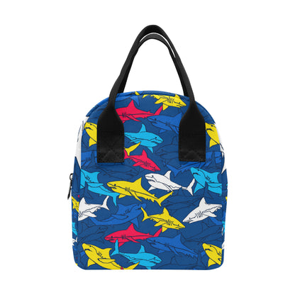 Shark Color Pattern Insulated Lunch Bag