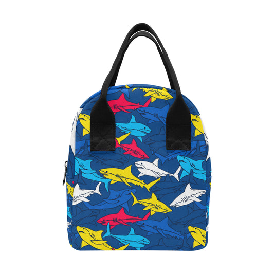 Shark Color Pattern Insulated Lunch Bag