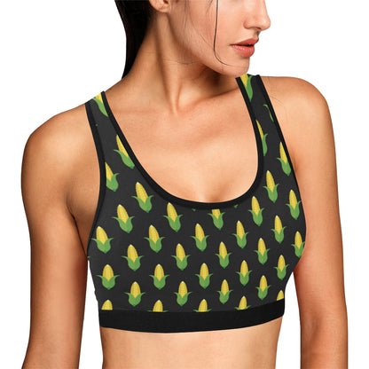 Corn Pattern Print Design 05 Sports Bra