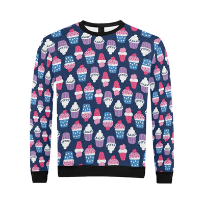 Cupcake Pattern Print Design CP04 Men Long Sleeve Sweatshirt